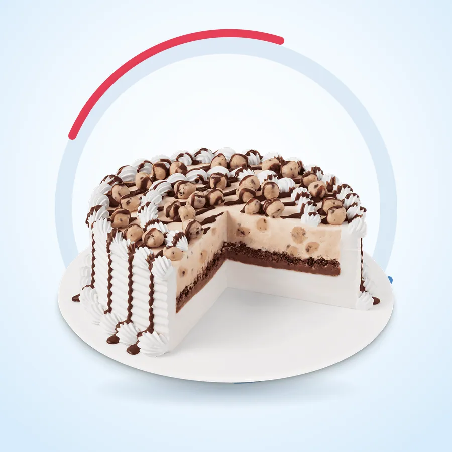 Chocolate Chip Cookie Dough Blizzard Cake on the Dairy Queen menu