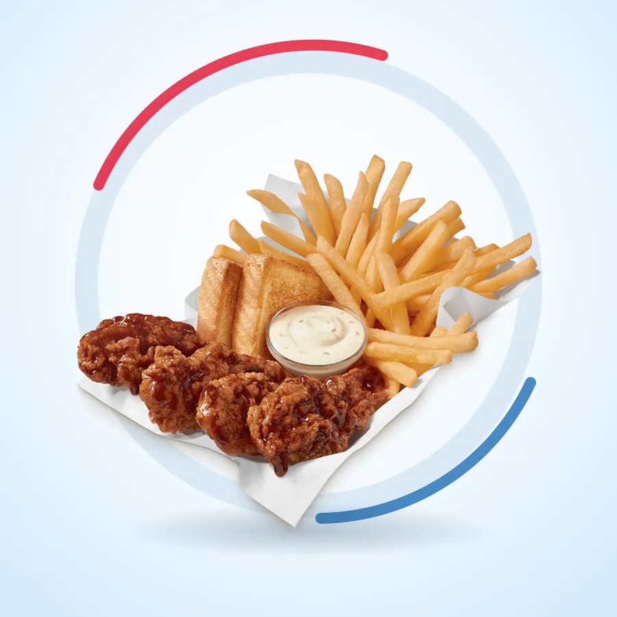 Honey BBQ Sauced & Tossed Chicken Strip Basket on the Dairy Queen menu